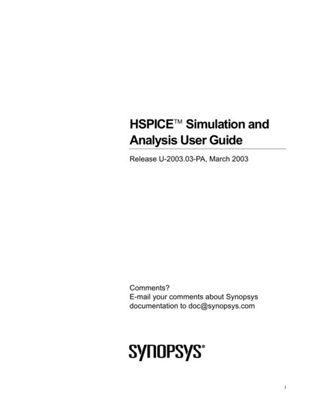 HSPICE Simulation and Analysis User Guide .